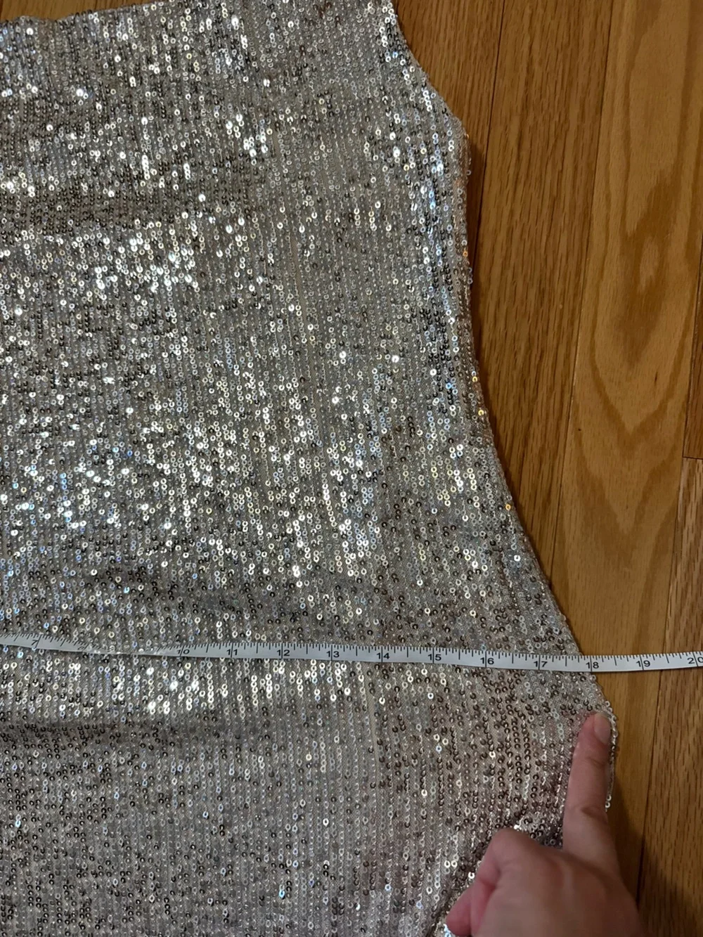 Gold Sequin Cowl Neck Mini Dress - Picture 8 of 8